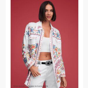 Johnny Was Toyah Folkloric Embroidered Cotton Blouse